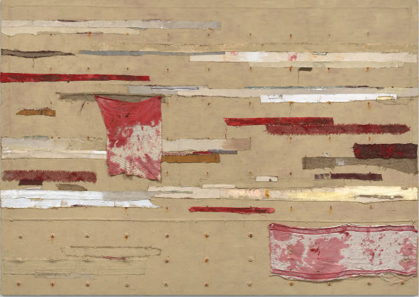 Harmony Hammond’s “Bandaged Grid #9” (2020).