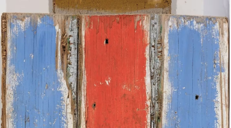 Betty Parsons' "Vertical Waves" (1974), an acrylic and wood construction. Credit: Gift of Ellsworth Kelly/Heckscher Museum of Art