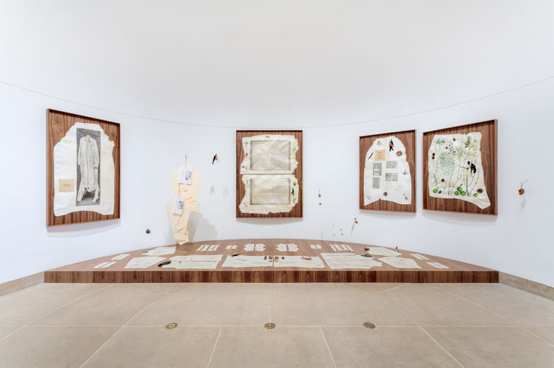 Installation view of KANG SEUNG LEE’s "Made in L.A. 2023: Acts of Living," 2023, multipart installation, dimensions variable, at Hammer Museum, Los Angeles. Photo by Charles White. Courtesy the artist; Hammer Museum, Los Angeles; and Commonwealth and Council, Los Angeles/Mexico City.
