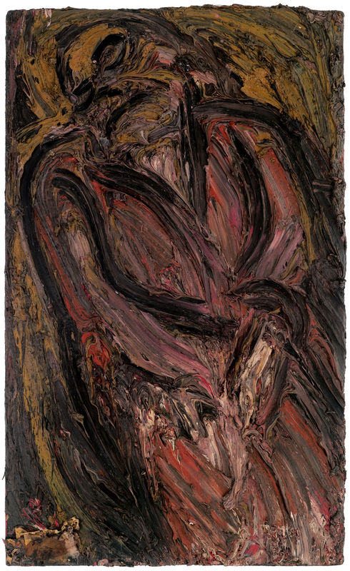 Leon Kossoff Seated Woman 1957 oil on board 155 x 93 cm