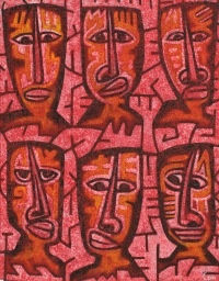 World faces DUWE, 2001, Pigments on canvas