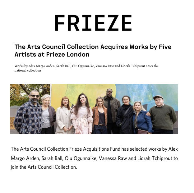 The Arts Council Collection Acquires Works by Five Artists at Frieze London