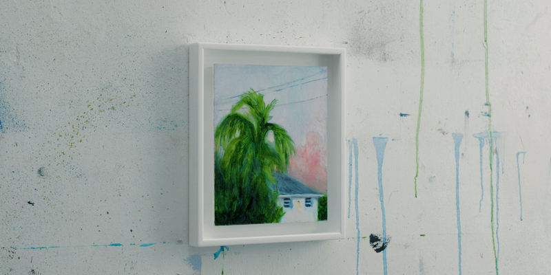 On The Other Side Of The Sky, 2020 Oil on board. Signed Verso. 25 x 20 cm