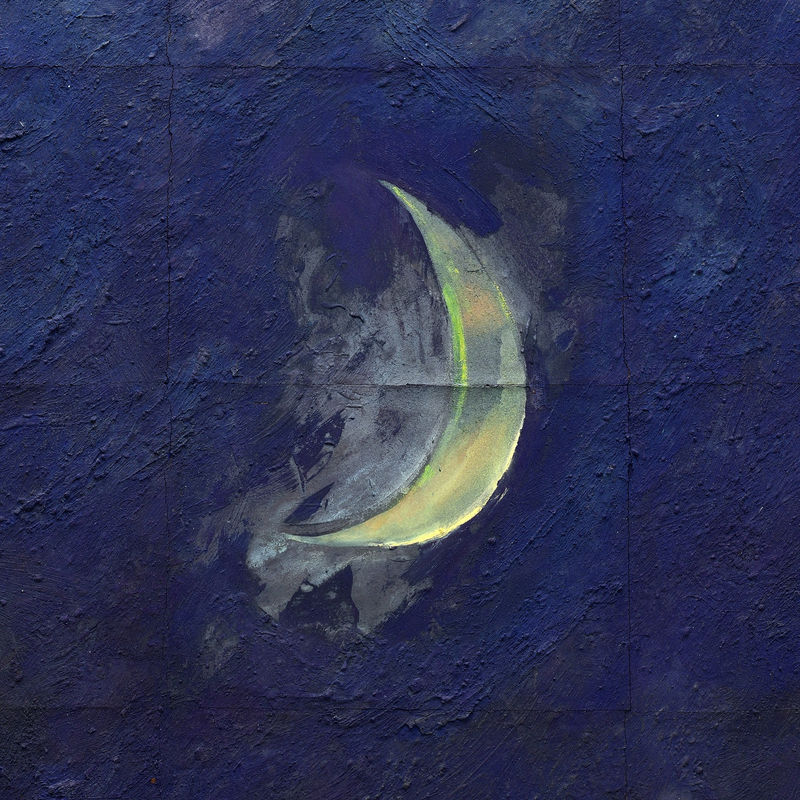 Pier Paolo Calzolari Senza titolo [Luna] / Untitled [Moon] (detail), 1979 Wax water tempera, egg tempera and oil on cardboard pieces glued on wood 74 3/4 x 78 3/4 x 1 5/8 inches 190 x 200 x 4 cm