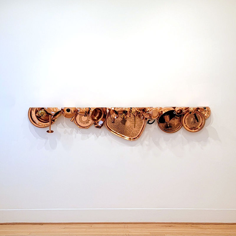 Myra Mimlitsch-Gray Mantel, 2005 Coppercraft Collectibles, copper, brass 16 x 82 x 11 in