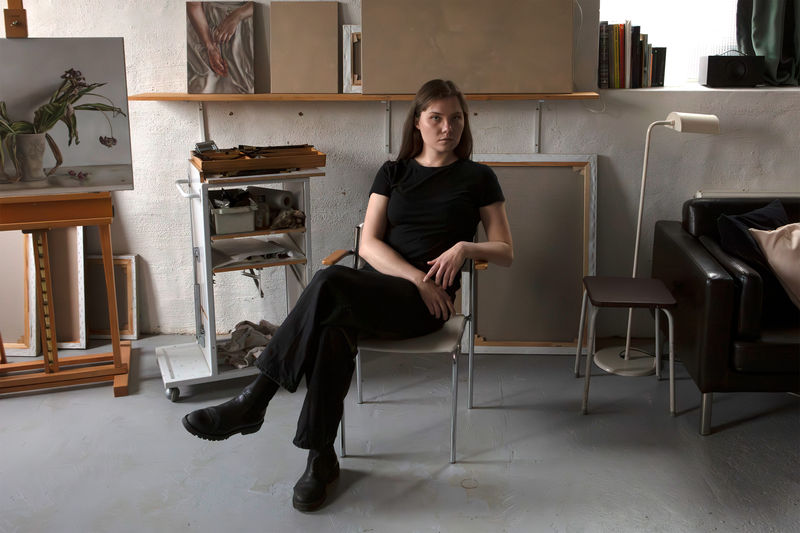 Ebba Johansson in her studio. Photo: Markus Åkesson.
