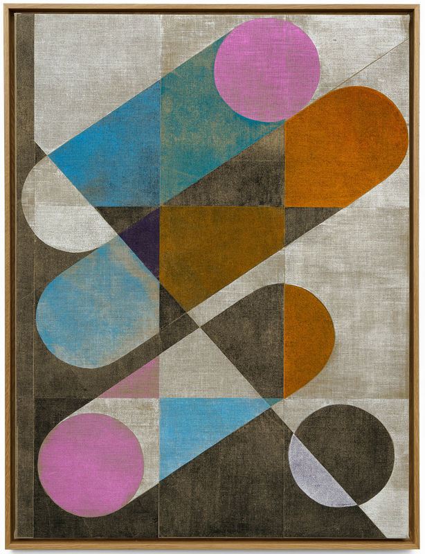 Hendrik Zimmer, we stay/we go, 2022. Woodcut on canvas, 150 x 110 cm.