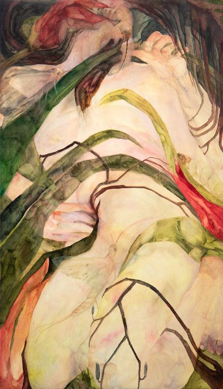 Alice Máselníková, Lay Me Down Where the Moths Lie, 2022. Oil on canvas, 152 x 87 cm.