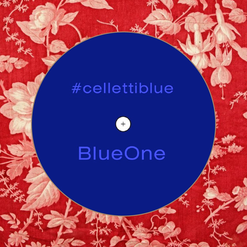 A blue vinyl disk by Alessandra Celletti