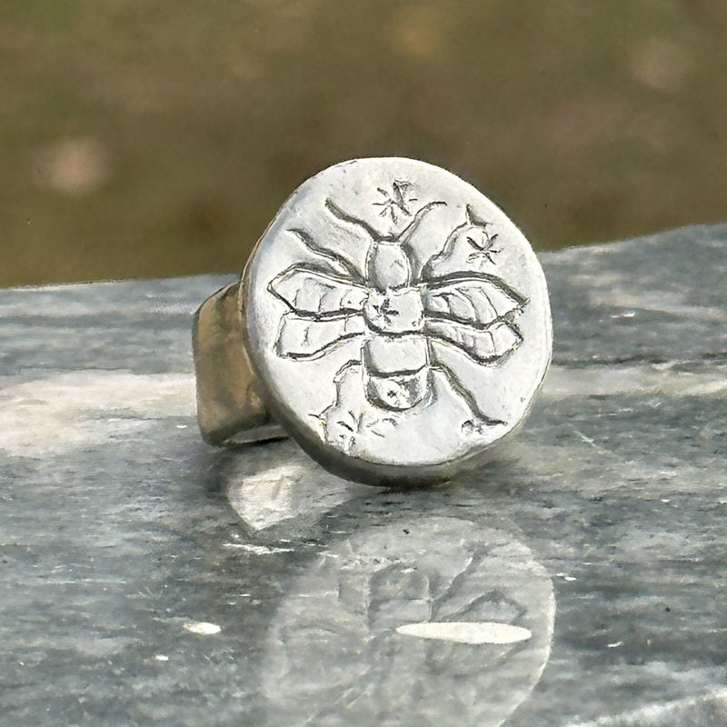 Silver Apis V.1, Lost Constellation Bee Ring, From the Lost Constellation Series by sculptor Goody-B. Wiseman