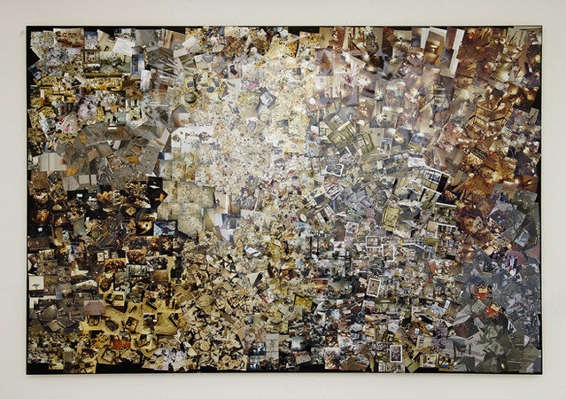 Tomoko Takahashi, Abstract No 1, 2007, Photographs on salvaged panels, 240x 360 cm, 94 x 142 inches