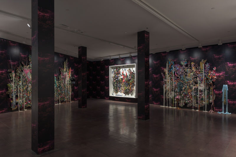 Installation of Ebony G. Patterson, ...to kiss a flower goodbye..., Hales New York.