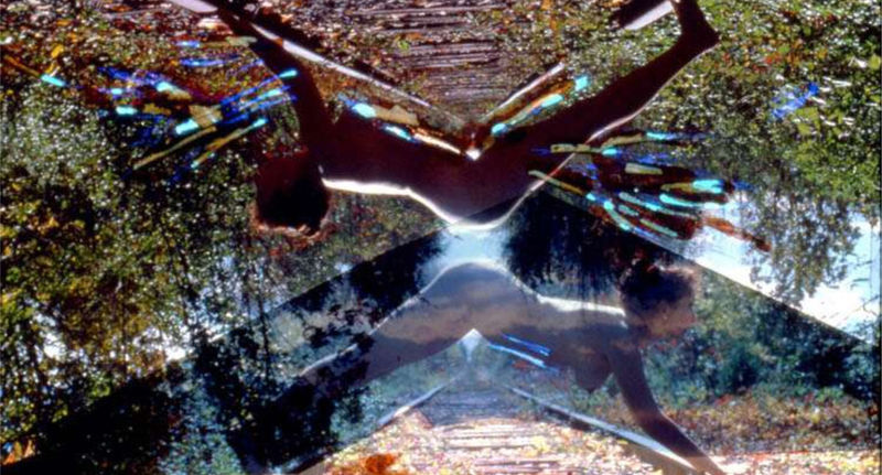 Detail of Carolee Schneemann, Nude on Tracks (B), 1975/2005, Archival giclée print on Hahn Rag paper with pigmented inks, Framed: 53.3 x 73.7 cm, 21 x 29 in