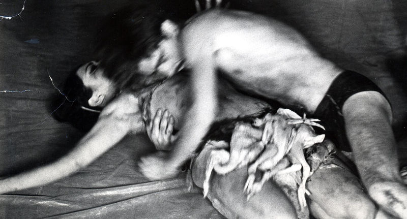 Detail of Carolee Schneemann, Meat Joy, 1964, Silver print, Framed: 23 3/4 x 20 1/4 in, 60.3 x 51.4 cm