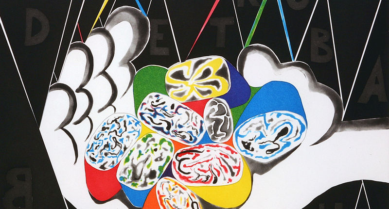 Detail of Trenton Doyle Hancock, The Ossified Theosophied, 2005, Etching, 63.5 x 49.5 cm, 25 x 19 1/2 in, Edition of 35 with 2AP