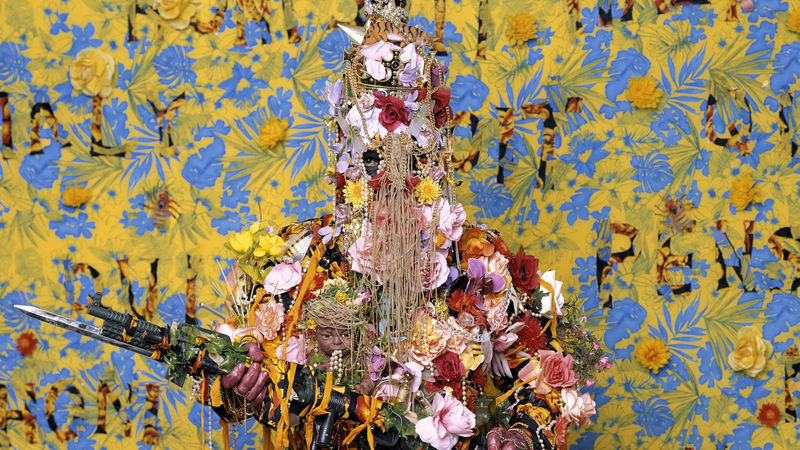 Detail of Hew Locke, Congo Man, 2007, Chromogenic print, Framed: 231.5 x 181.6 cm, 91 1/8 x 71 1/2 in, Edition of 3 plus 2 AP