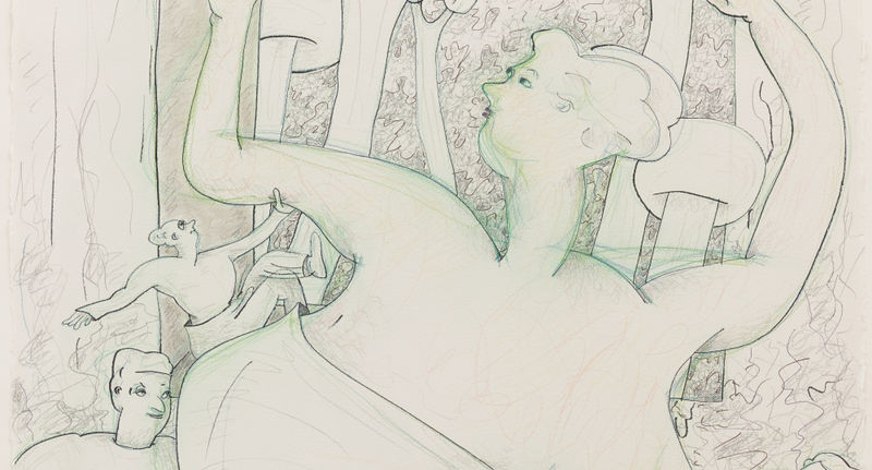 Detail of Gladys Nilsson, A Window #3, 2014