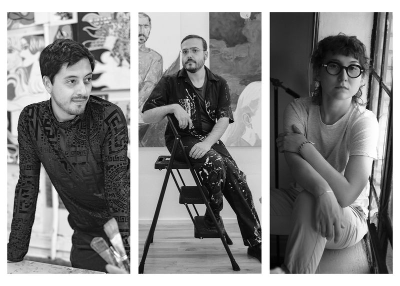 Portrait of Miguel Martinez, Anthony Cudahy and Dr. Ksenia M. Soboleva. Photography by Deb Leal, Jack Pierson and Irina Kadyrova-Schuddeboom.