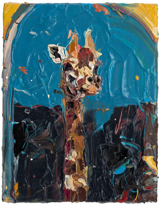 Paul Richards, Giraffe Head, 2011, oil on canvas, 18 x 14 ins, 45.2 x 35.5 cm