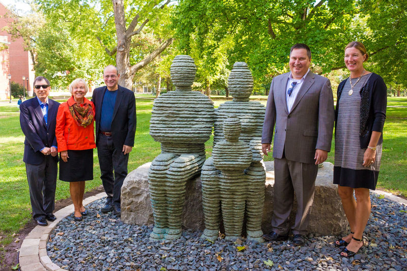 Boaz Vaadia - 'Family with Dog' installed at Illinois Wesleyan University
