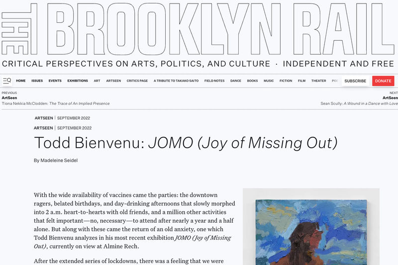 Todd Bienvenu. The Brooklyn Rail Magazine