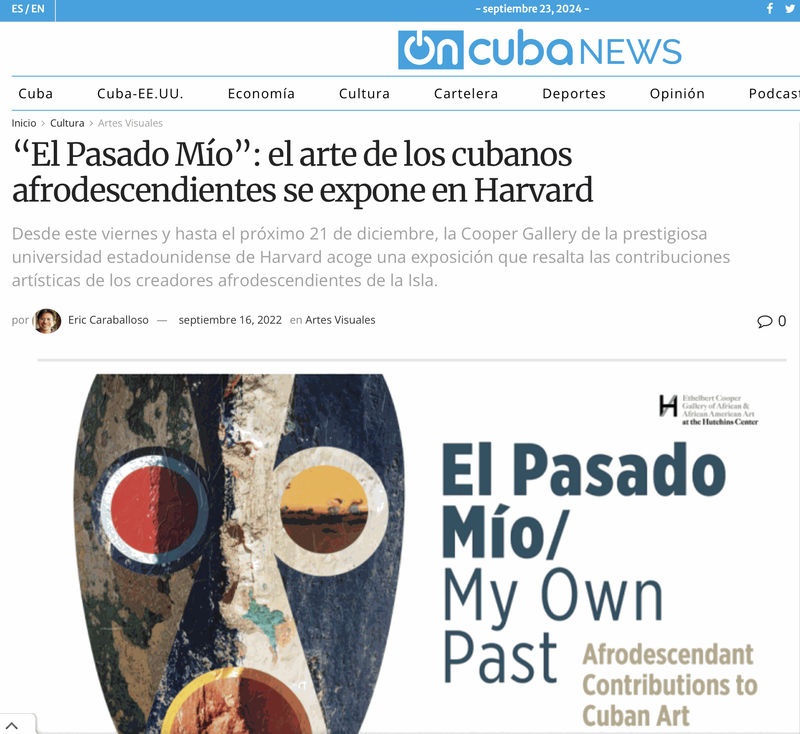 On Cuba News - 'My Past': the art of Cubans of African descent is exhibited at Harvard (Translated to English...