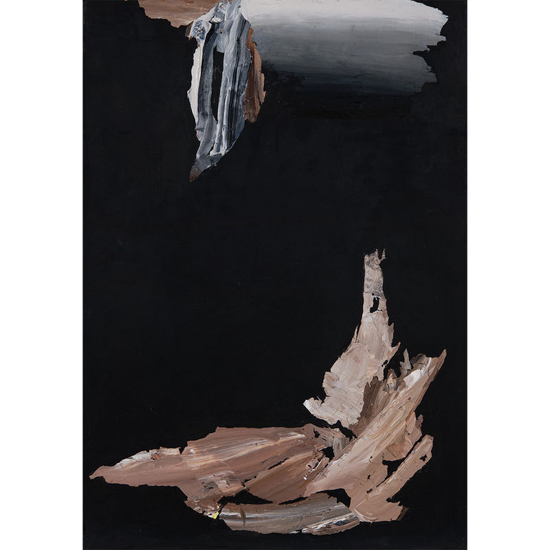 svart och beige målning, abstrakt