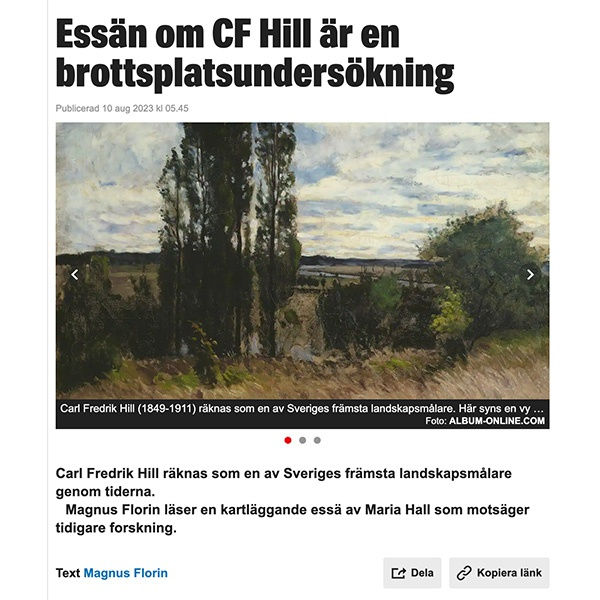 Magnus Florin i Expressen om essä av Maria Hall