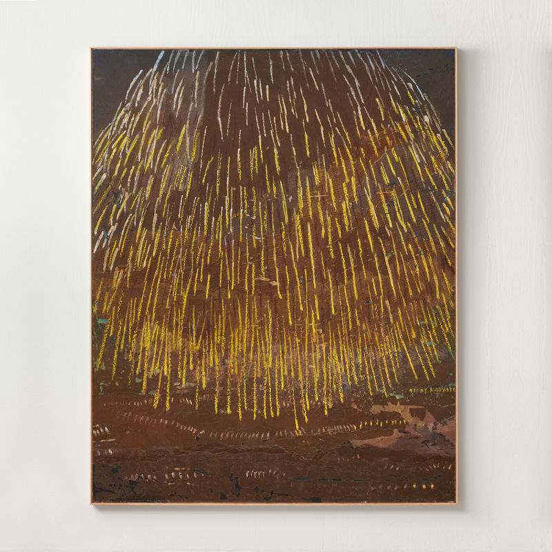 Petra Lindholm, ”Progression I”, 2023. Textil och pastellkrita på aluminium / Textile and pastel on aluminium, 152x122 cm