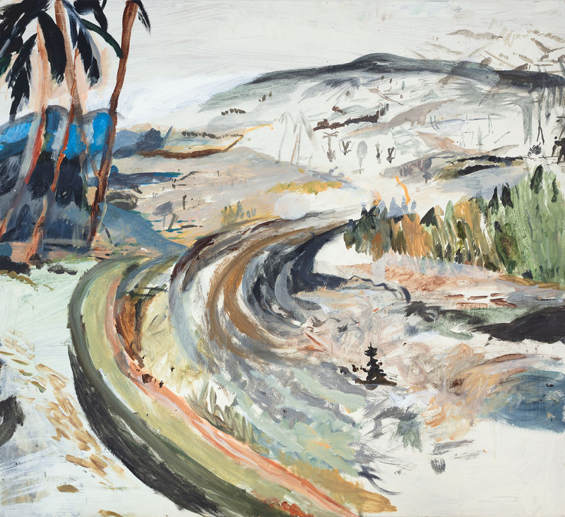 Helene Billgren, ”Första floden” (First River), 2025. Acrylic on panel, 110x120 cm