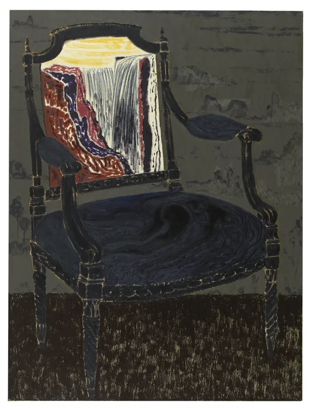 ”Samtal – Fall / Conversation – Fall”, 2022. Oil and acrylic on canvas, 145,5x110 cm