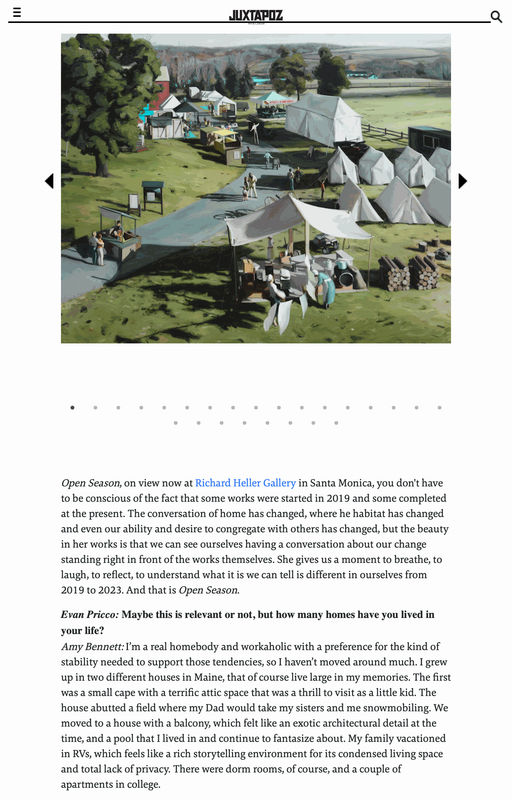 Interview in Juxtapoz, Amy Bennett