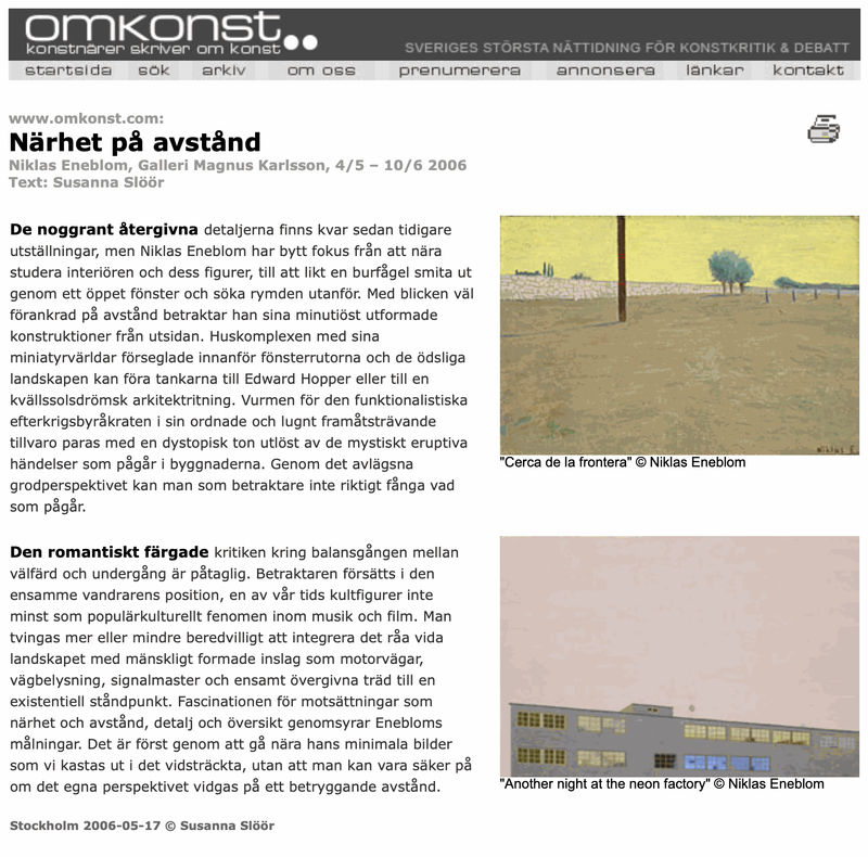 Review in Omkonst, Niklas Eneblom
