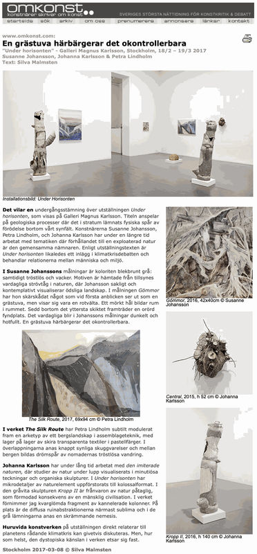 Review in Omkonst, Susanne Johansson, Johanna Karlsson & Petra Lindholm