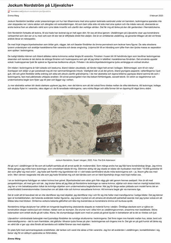 Review in Konsten, Jockum Nordström