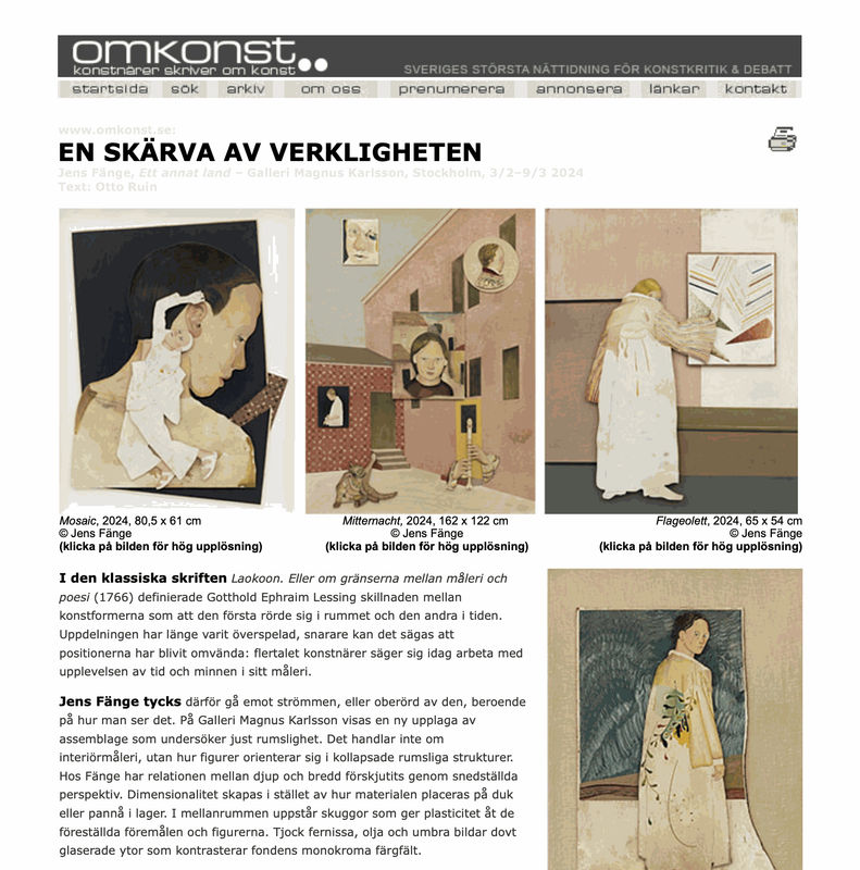 Review in Omkonst, Jens Fänge