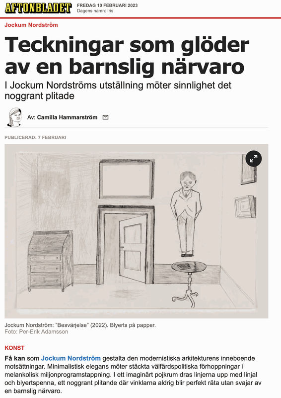 Review in Aftonbladet, Jockum Nordström