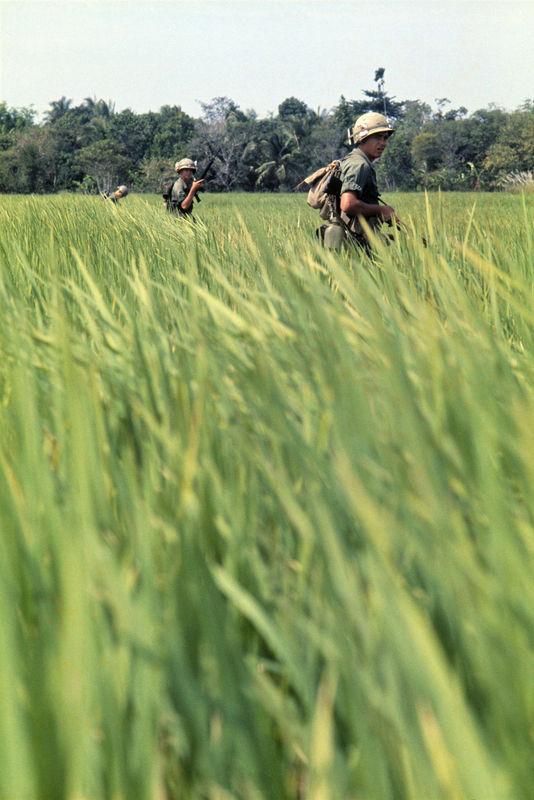 Sans titre (Soldats de la 1st Cavalry Division en patrouille dans une rizière, Sud Vietnam), 1967 © Fondation Gilles Caron / In-actua