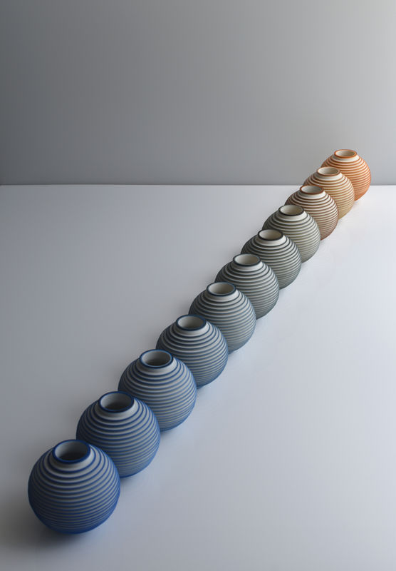 Drift #3, 2025 Parian porcelain, soluble cobalt and soluble iron