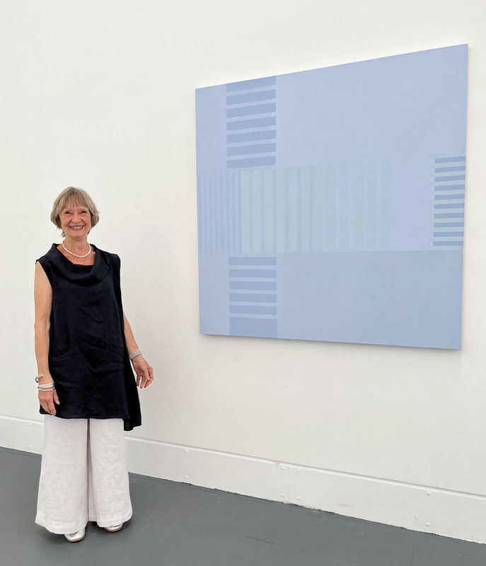 Pennie Elfick at the PV of her solo show 'Talking to Myself' at Taunton Brewhouse, August 2022, curated by Freeny Yianni and CLOSE