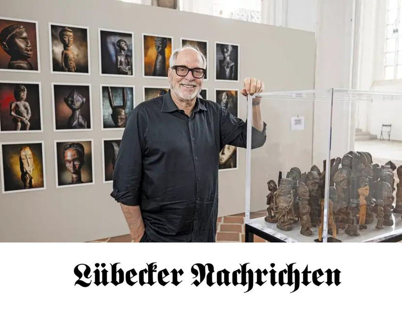 Pictures of African sculptures in St Petri Church in Lübeck, Exhibition in Lübeck