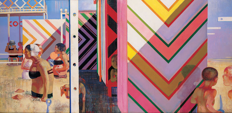 Au coin du plein air (detail) - oil on canvas, 103 x 210 cm