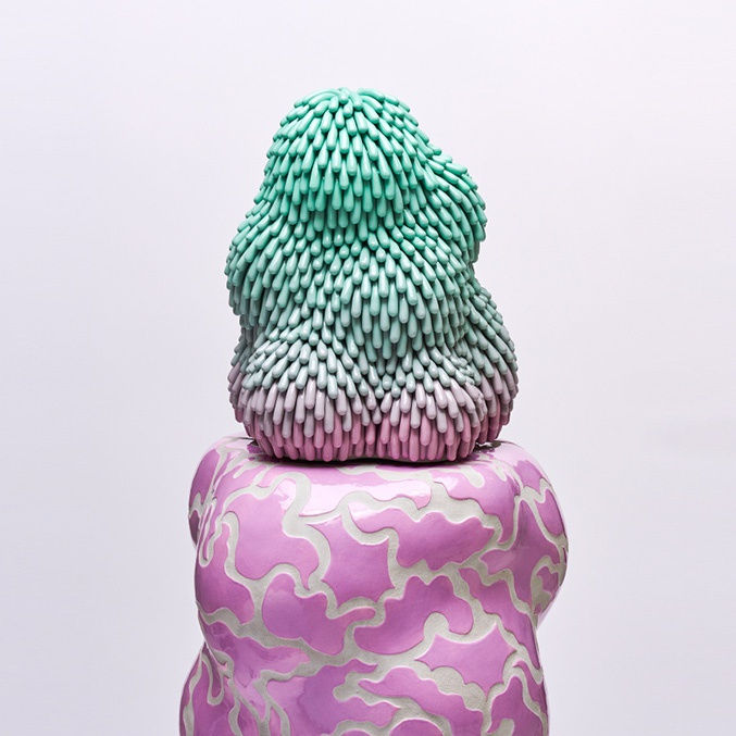 It was yesterday, 2023, porcelain, ceramic, and grout, 49.25 x 15 x 15 (125.1 x 38.1 x 38.1 cm)