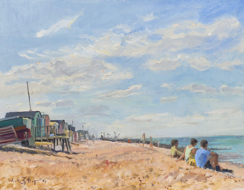 Nick Botting, 'The Beach at Whitsable, Summer', Oil on panel, 14 x 18 inches