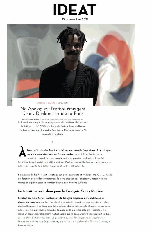 No Apologies : l’artiste émergent Kenny Dunkan s’expose à Paris