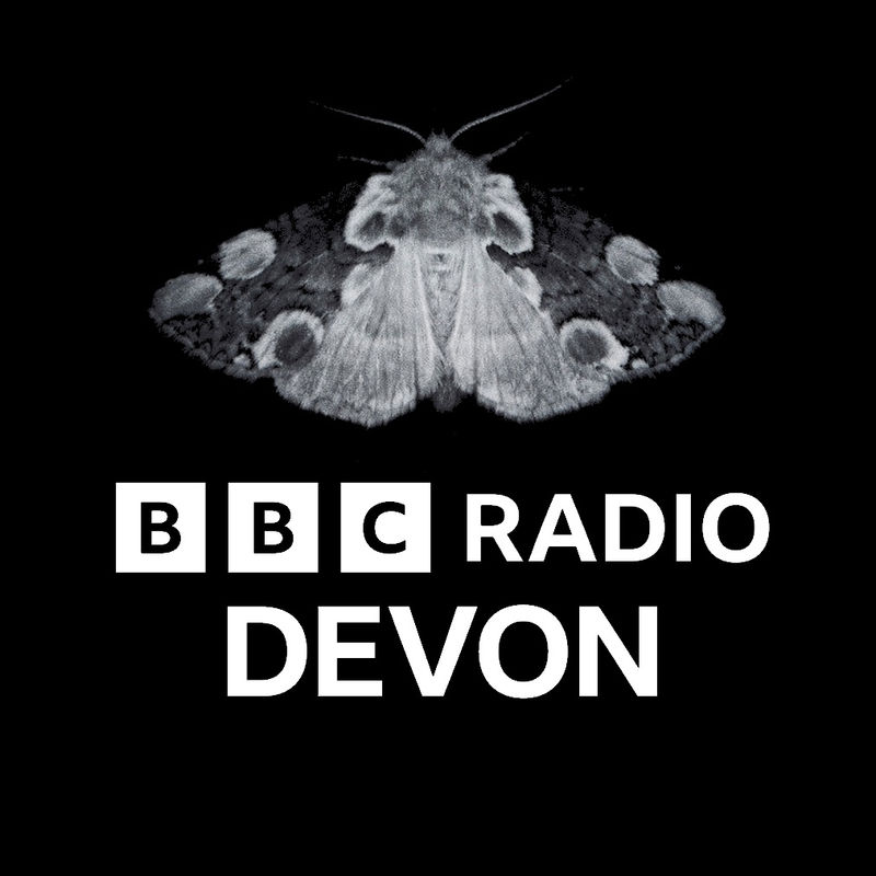 BBC Radio Devon logo with Moth by Sarah Gillespie