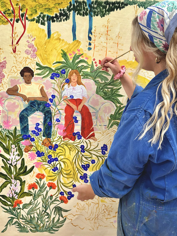 Camilla Perkins in her studio