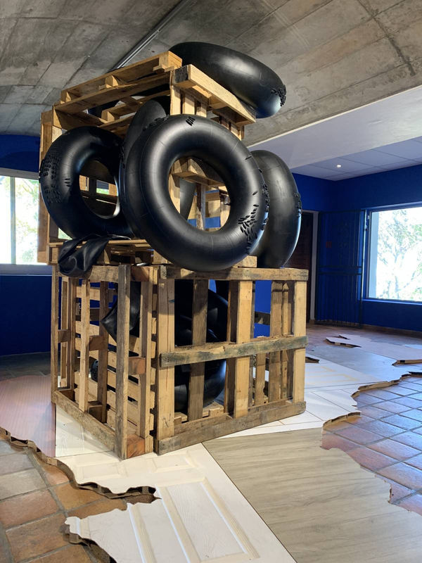 Deep breath: Pumizi Ni Kitumahi Kwa Mahisha Ya Kesho by the Congolese artist Alexandre Kyungu Mwilambwe on display at the Stellenbosch Triennale.