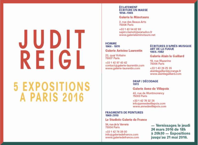Judit Reigl, 5 expositions à Paris : Écritures d'après musique, Art de la fugue, 1965-1982, Galerie Alain le Gaillard, Paris