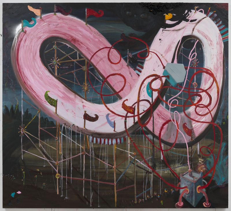 PHILIP GRÖZINGER Die ewige Wiederkehr 1, 2015 Oil, acrylic and spray paint on canvas 200 x 220 cm
